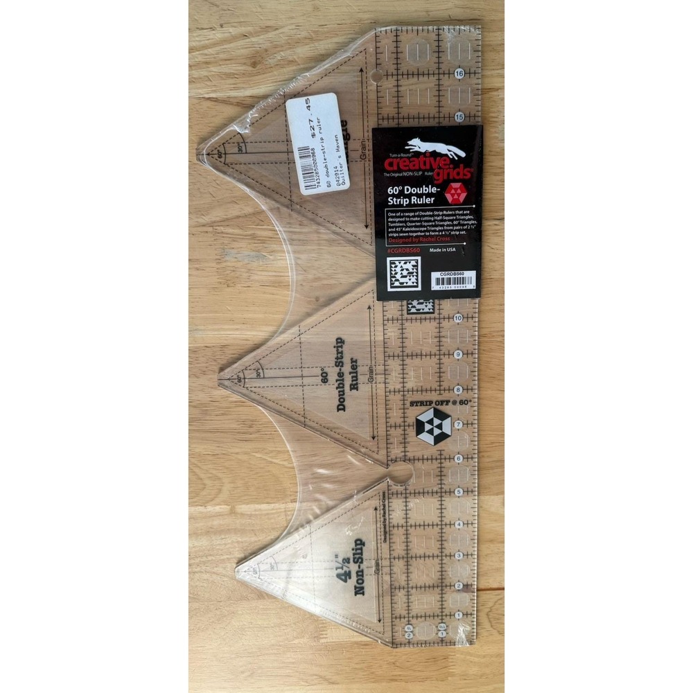 Creative Grids 60 Degree Double-Strip Quilt Ruler New Sealed